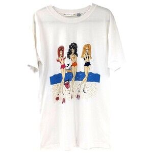 Architect Vintage 3 Beach Girls Embellished Jewelry 3D Ocean Retro Mod T-Shirt L